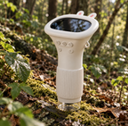 Visuel conceptuel de la couleur blanche : microscope d'exploration sur un tronc moussu